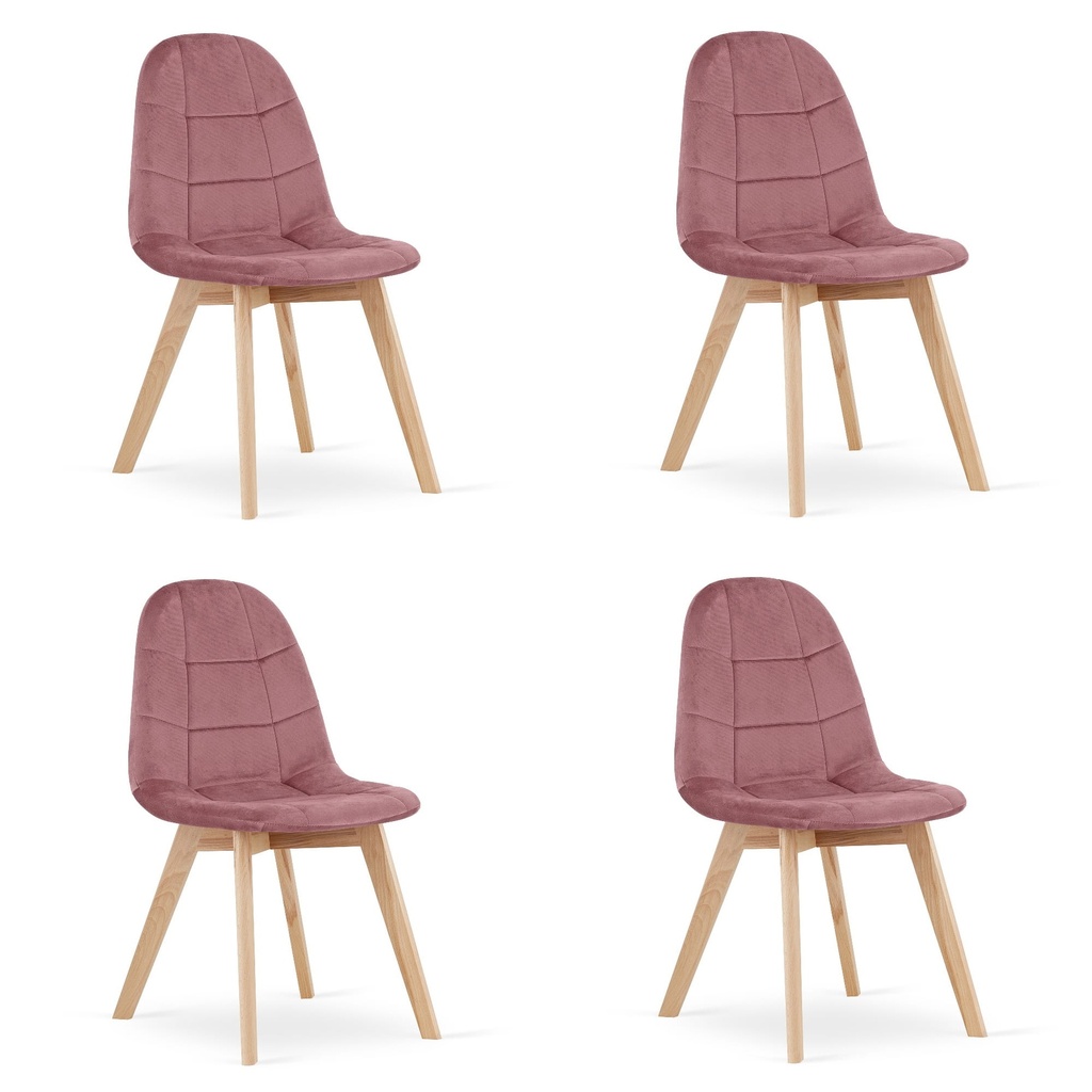 BORA Stuhl – dunkelrosa Samt x 4