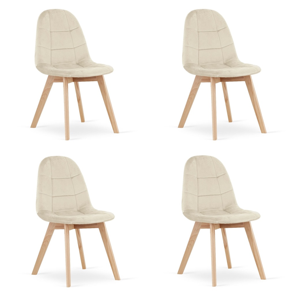 BORA Stuhl – beige Samt x 4