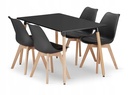 ADRIA rechteckiges Tischset 120x80cm schwarz + 4 schwarze MARK Stühle