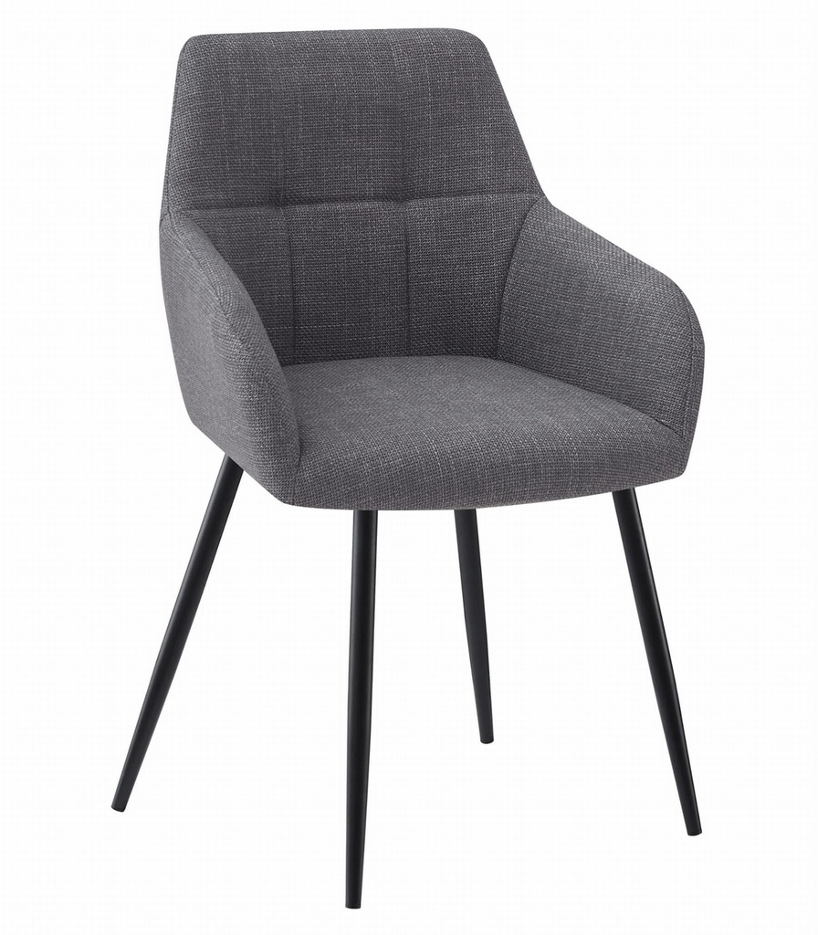 BENI Stuhl – dunkelgrauer Stoff / schwarze Beine x 1