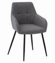 BENI Stuhl – dunkelgrauer Stoff / schwarze Beine x 1