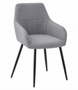 BENI Stuhl – hellgrauer Stoff / schwarze Beine x 1