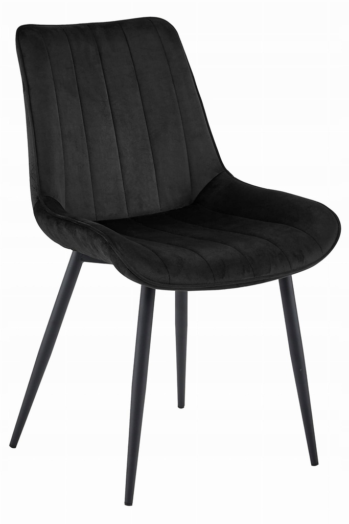 SOSA Stuhl – schwarzer Samt / schwarze Beine x 1