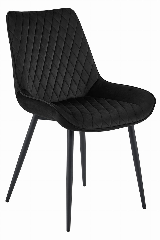 VERDO Stuhl – schwarzer Samt / schwarze Beine x 1