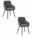 BENI Stuhl – dunkelgrauer Stoff / schwarze Beine x 2