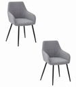 BENI Stuhl – hellgrauer Stoff / schwarze Beine x 2