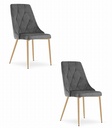 IMOLA Stuhl – dunkelgrauer Samt / holzfarbene Beine x 2