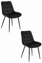 BERA Stuhl – schwarzer Samt / schwarze Beine x 2