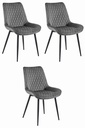VERDO Stuhl – dunkelgrauer Samt / schwarze Beine x 3