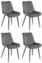 VERDO Stuhl – dunkelgrauer Samt / schwarze Beine x 4