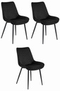 VERDO Stuhl – schwarzer Samt / schwarze Beine x 3