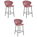 GATTA Hocker – dunkelrosa Samt / schwarze Beine x 3