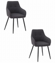 BENI Stuhl – graphitfarbener Stoff / schwarze Beine x 2