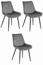 SOSA Stuhl – dunkelgrauer Samt / schwarze Beine x 3