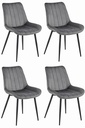 SOSA Stuhl – dunkelgrauer Samt / schwarze Beine x 4