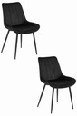 SOSA Stuhl – schwarzer Samt / schwarze Beine x 2