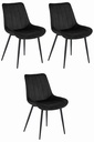 SOSA Stuhl – schwarzer Samt / schwarze Beine x 3