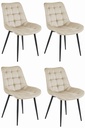 BERA Stuhl – beige Samt/schwarze Beine x 4