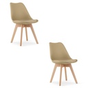 MARK Stuhl – Dunkelbeige / Naturbeine x 2