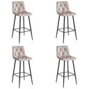 NADO Hocker – dunkelbeiger Samt / schwarze Beine x 4