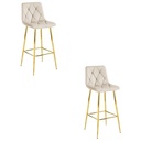 NADO Hocker – beige Samt / GOLDBeine x 2