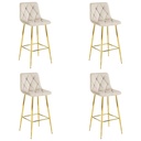 NADO Hocker – beige Samt / GOLDBeine x 4