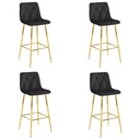 NADO Hocker – schwarzer Samt / GOLDBeine x 4