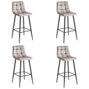 ARCETO Hocker – dunkelbeiger Samt / schwarze Beine x 4