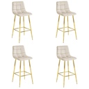ARCETO Hocker – beige Samt / GOLD Beine x 4