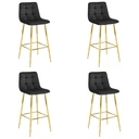 ARCETO Hocker – schwarzer Samt / GOLDBeine x 4