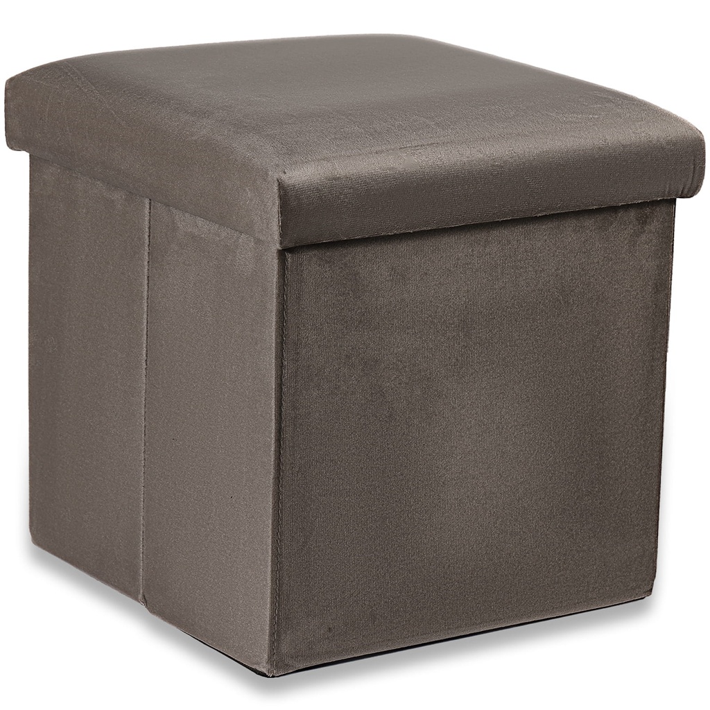 Klapphocker M – 30 x 30 x 30 cm, brauner Samt