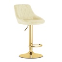 KAST Hocker – beige Samt / goldene Basis