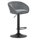 EAST-Hocker – grauer Samt / schwarzes Gestell