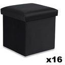 Klapphocker M - 30x30x30cm samtschwarz x 16