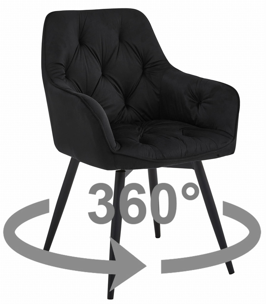 JORK360 Stuhl – schwarzer Samt / schwarze Beine x 1