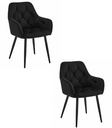 YORK Stuhl – schwarzer Samt / schwarze Beine x 2