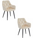 YORK Stuhl – beige Samt / schwarze Beine x 2
