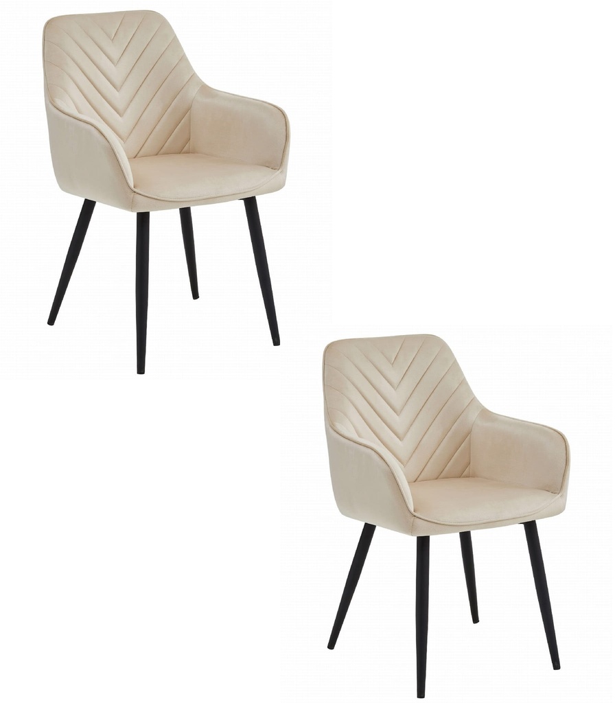 NANA Stuhl – beige Samt / schwarze Beine x 2