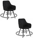 NANA360 Stuhl – schwarzer Samt / schwarze Beine x 2