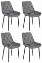 TOR Stuhl – dunkelgrauer Samt / schwarze Beine x 4
