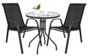 ISLAND runder Tisch 60 cm + 2x SOFIA Stuhl, schwarz