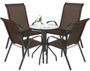 ISLAND runder Tisch 60 cm + 4x SOFIA brauner Stuhl