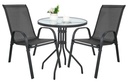 ISLAND runder Tisch 60 cm + 2x SOFIA Stuhl, dunkelgrau