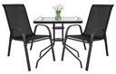 ISLAND quadratischer Tisch 60 cm + 2x SOFIA Stuhl, schwarz