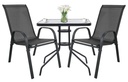 ISLAND quadratischer Tisch 60 cm + 2x SOFIA Stuhl, dunkelgrau