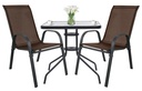 Quadratischer ISLAND-Tisch 60 cm + 2x brauner SOFIA-Stuhl