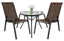 ISLAND Halbrunder Tisch + 2x SOFIA brauner Stuhl