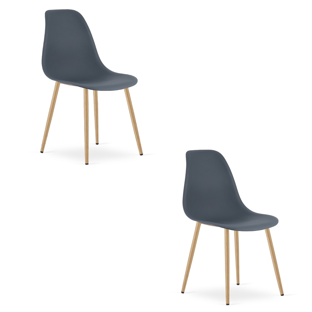 WAT Stuhl aus dunklem Schiefer / natürliche Beine x 2