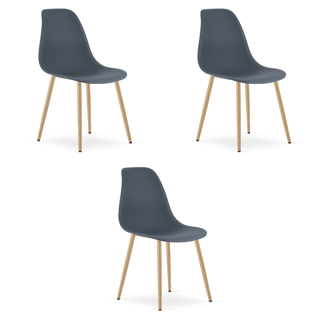 WAT Stuhl aus dunklem Schiefer / natürliche Beine x 3
