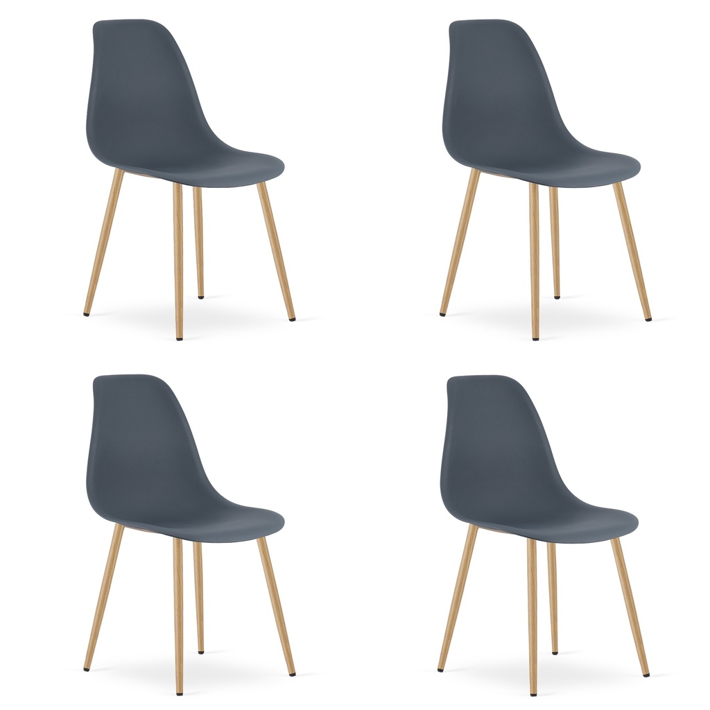 WAT Stuhl aus dunklem Schiefer / natürliche Beine x 4